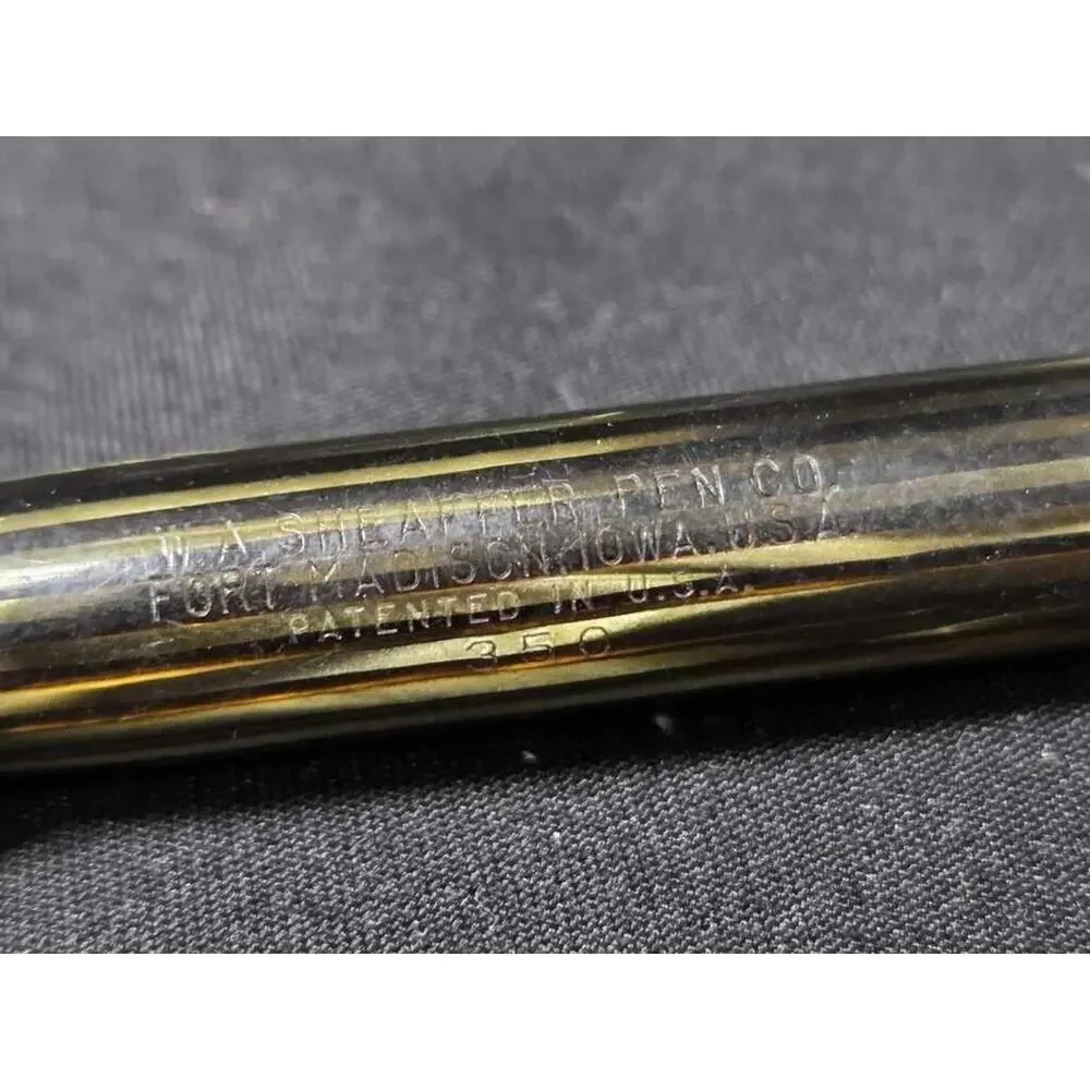 Vintage Sheaffer 350 Striated Fountain Pen No 3 Nib 14kt Vac Fill As Is USA